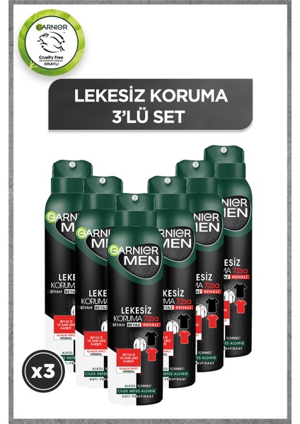 6'lı Garnier Men Lekesiz Koruma Aerosol Seti 150 ml