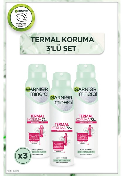 3'lü Garnier Mineral Termal Koruma Aerosol 150 ml Seti