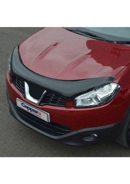 Cappafe Nissan Qashqai Ön Kaput Koruyucu Rüzgarlığı 4mm Akrilik (Abs) Piano Black 2010-2013