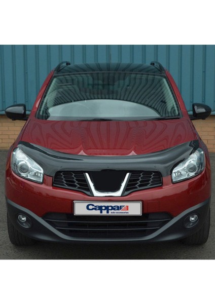 Cappafe Nissan Qashqai Ön Kaput Koruyucu Rüzgarlığı 4mm Akrilik (Abs) Piano Black 2010-2013