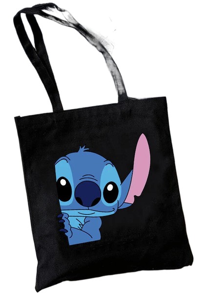 Disney Dikişli Tote Kanvas Lilo Dikiş Kadın Tote Harajuku Kadın Çanta (Yurt Dışından)