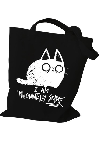 Kadın Tote Baskı Kanvas Karikatür Harajuku Kedi Kadın Iş Tote Çanta (Yurt Dışından)