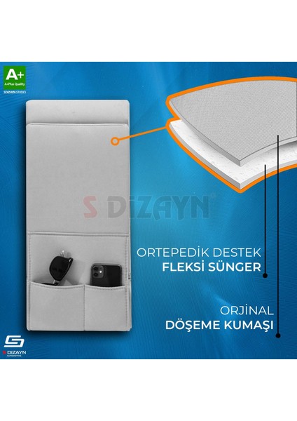 S-Dizayn Universal Arka Koltuk Kol Dayama Kolçak Gri A+ Kalite