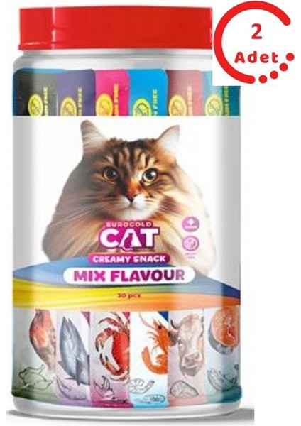 Cat Sıvı Kedi Ödülü Karışık 6 Çeşit 30X15GR x 2 Adet