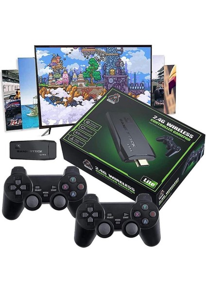 Tv Atari 4K HDMI Game Stıck 20000 Oyunlu Nostalji Atari 2 Kollu Game Stick