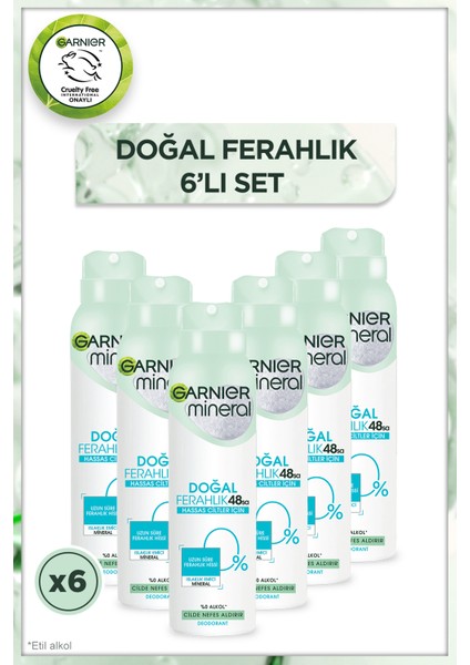 6'lı Mineral Doğal Ferahlık Aerosol Seti 150 ml