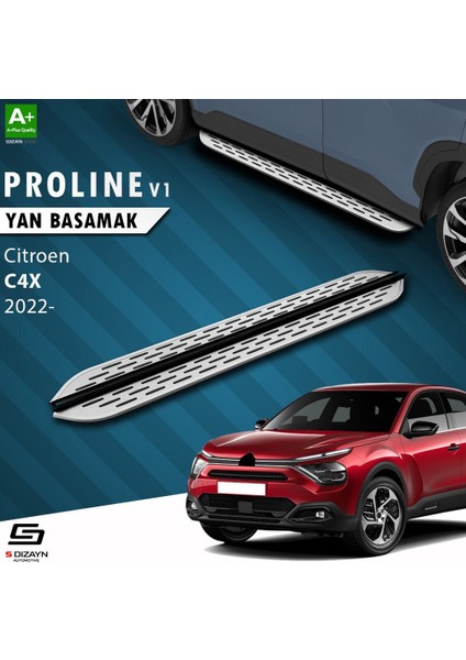 S-Dizayn Citroen C4 x Oem Still Pro V1 Aluminyum Yan Basamak 183 cm 2022 Üzeri
