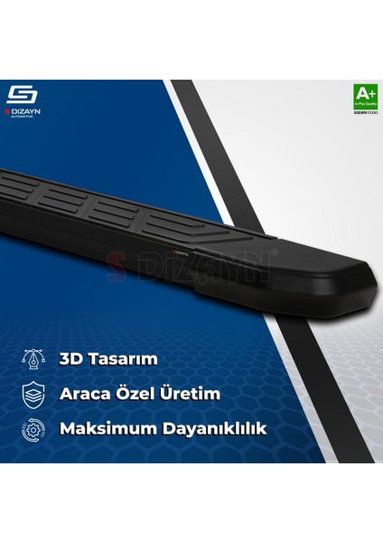 S-Dizayn Fiat Doblo 3 Uzun Şase Newline Siyah Yan Basamak 219 cm 2023 Üzeri fırsatları