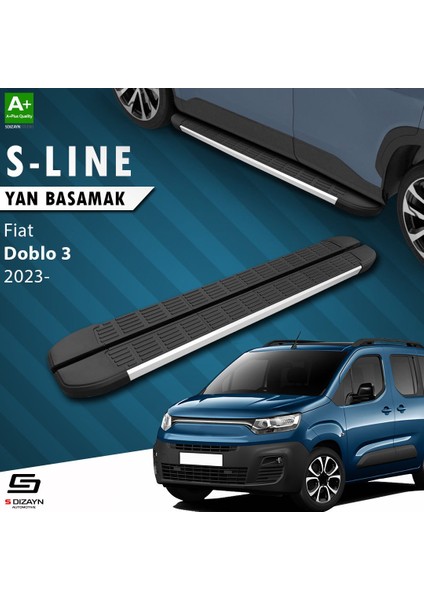 S-Dizayn Fiat Doblo 3 S-Line Aluminyum Yan Basamak 203 cm 2023 Üzeri