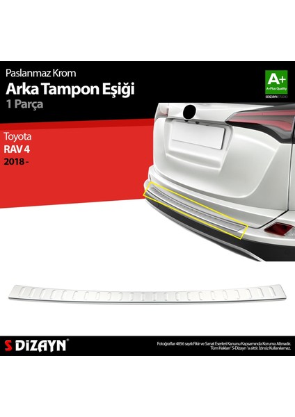 Drs Tuning S-Dizayn Toyota Rav 4 Krom Arka Tampon Eşiği 2018 Üzeri