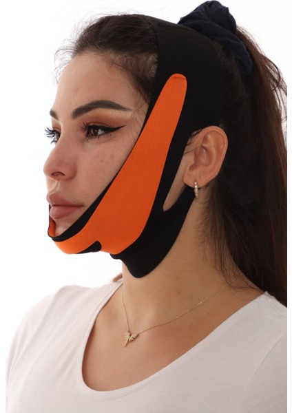 Tekno Trust 1'Li Çene Boyun Bandı Yüz Liposuction Gıdı Yüz Korsesi Bandajı Siyah Deri