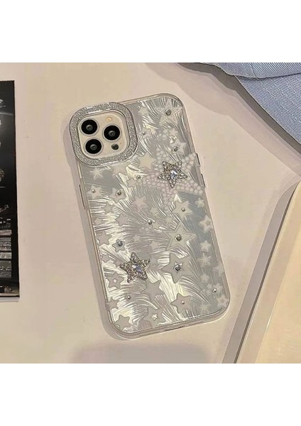 Apple iPhone 15 Pro Max Uyumlu Kılıf Zebana Stardom Silikon Kılıf Gri