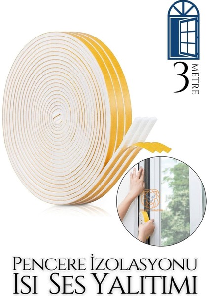 Pencere Ses Isı Yalıtım Sünger Bant 3 Metre 718901