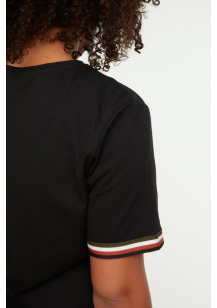 Yeni Rahat Günlük Süprem Örme Bisiklet Yaka Kısa Kol T-Shirt Elbise Mini Boy Büyük Beden Elbise