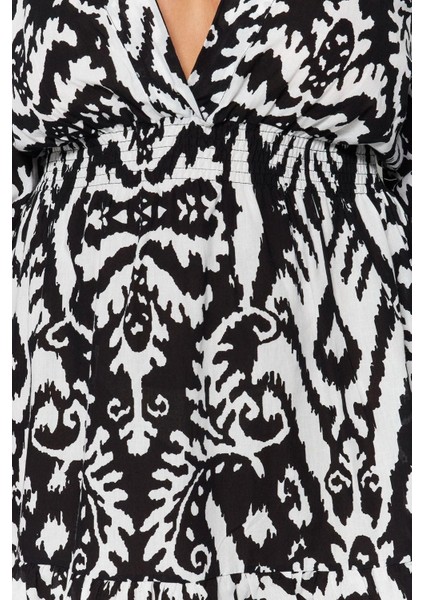 Yeni Rahat Plaj Günlük Vual Dokuma Kruvaze Uzun Kol Skater Mini Boy Büyük Beden Elbise indirimleri