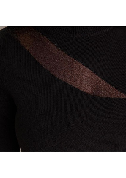 Yeni Fit Casual Günlük Tek Plaka Triko Dik Yaka Uzun Kol Bodycone Mini Boy Büyük Beden Elbise indirimleri