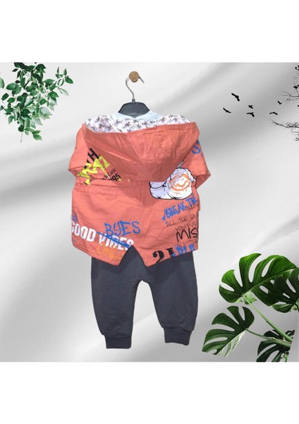 Jikko Pembe Trenç Ceket Alt Üst Unisex 6 - 12 - 18 Aylık 3lü Bebek Takımı modelleri