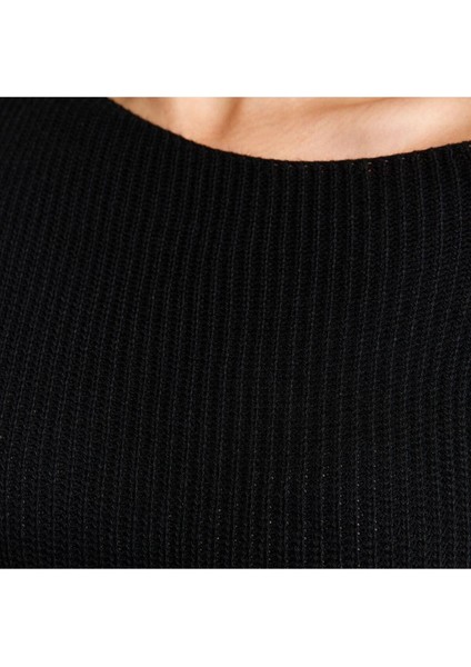 Yeni Fit Casual Günlük Fitilli Triko Asimetrik Yaka Uzun Kol Asimetrik Midi Boy Büyük Beden Elbise