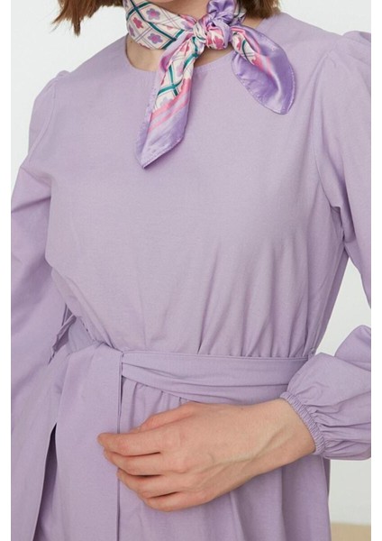 Yeni Regular Casual Günlük Terrycotton Dokuma Bisiklet Yaka Uzun Kol Skater Maxi Boy Tesettür Elbise modelleri