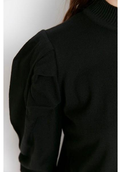 Yeni Fit Casual Günlük Ribana Kaşkorse Triko Dik Yaka Uzun Kol Shift Maxi Boy Tesettür Elbise