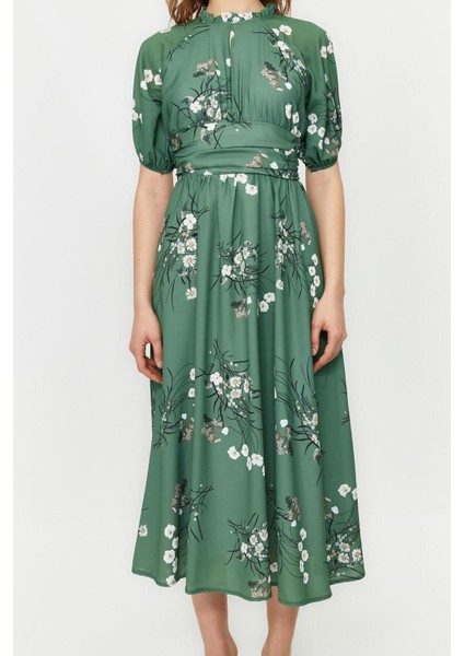 Yeni Regular Günlük Jessica Dokuma Bisiklet Yaka Truvakar Kol Kol A-Line Maxi Boy Tesettür Elbise