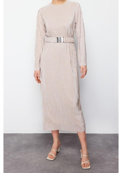 Yeni Regular Casual Günlük 2 Iplik Örme Bisiklet Yaka Uzun Kol Basic Maxi Boy Tesettür Elbise fiyatları