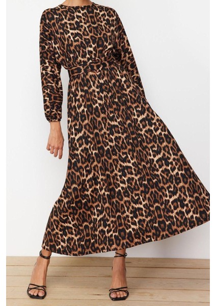 Yeni Regular Casual Günlük Crinkle Dokuma Bisiklet Yaka Uzun Kol Skater Maxi Boy Tesettür Elbise modelleri