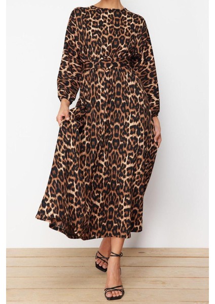 Yeni Regular Casual Günlük Crinkle Dokuma Bisiklet Yaka Uzun Kol Skater Maxi Boy Tesettür Elbise fırsatları