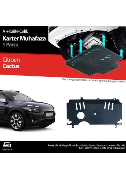 Citroen Cactus Çelik Karter Muhafaza Koruma 2014 Üzeri