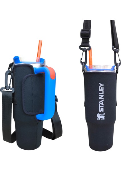 30 OZ 887 ML QUENCHER PİPETLİ KULPLU Neopren Termos Kılıfı Ve Omuz Askısı fırsatları