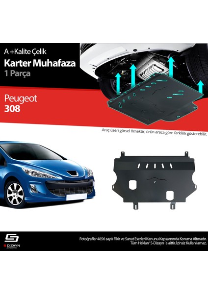 Peugeot 308 Çelik Karter Muhafaza Koruma 2007-2013