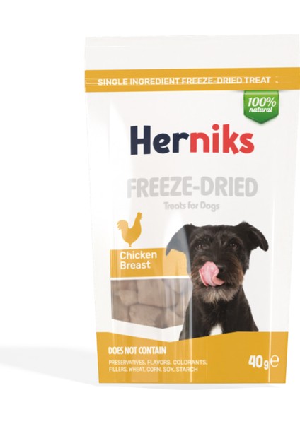 Freeze Dried Tavuk Göğüs Etli Köpek Ödül Maması 40 gr