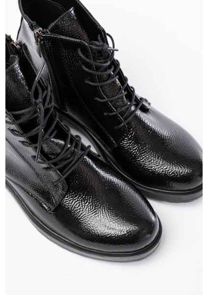 165-225 Siyah Rugan Bağcıklı Fermuarlı Günlük Kadın Bot indirimleri