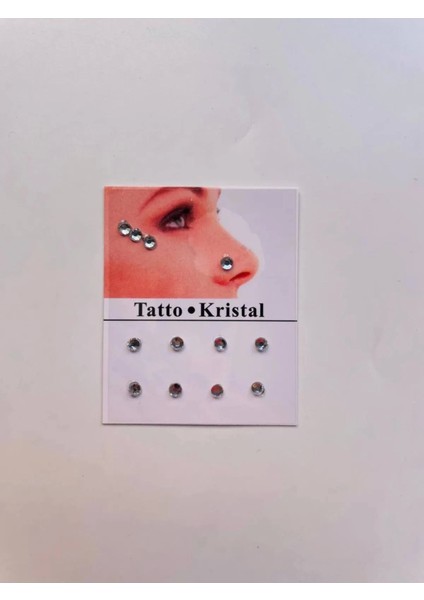 Yüz Taşı Kristal - Burun, Vücut Taşı, Tattoo Makyaj Taşı, Yapışkanlı, 12 Adet