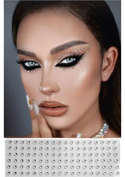 Yüz Taşı Kristal - Burun, Vücut Taşı, Tattoo Makyaj Taşı, Yapışkanlı, 12 Adet