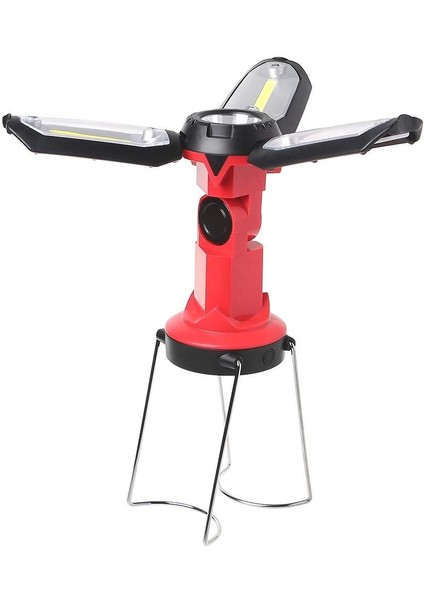 Şarjlı Katlanabilir 3 Xcob LED + 3W LED Çok Fonksiyonlu Kamp Feneri P-8801