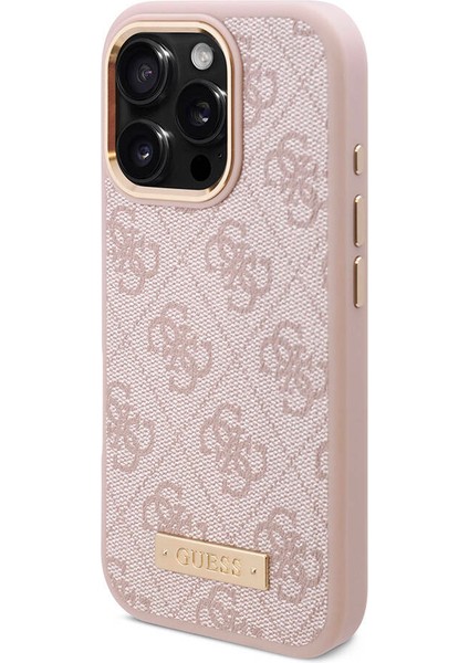 Apple iPhone 16 Pro Max Kılıf Guess Lisanslı Magsafe Şarj Özellikli 4g Desen Pu Metal Klasik Logolu Pembe fiyatları