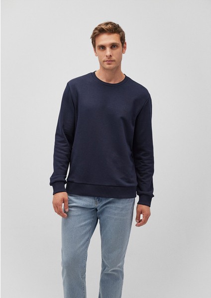 Erkek Bisiklet Yaka Lacivert Sweatshirt 065751-29743