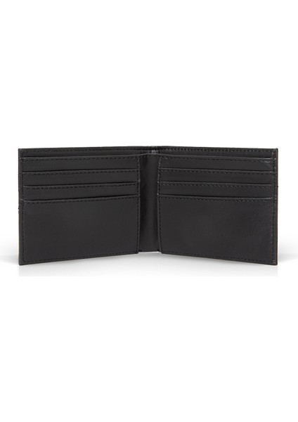 Mühür Logo Siyah Cüzdan Deri Malzeme ile Kartlık Bölmeli Şık Tasarım 091857-900 modelleri