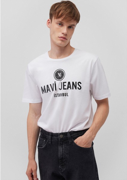 Jeans Baskılı Beyaz Tişört 066195-620