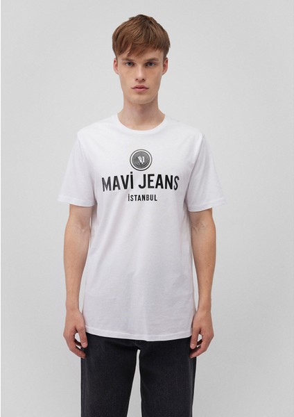 Jeans Baskılı Beyaz Tişört 066195-620