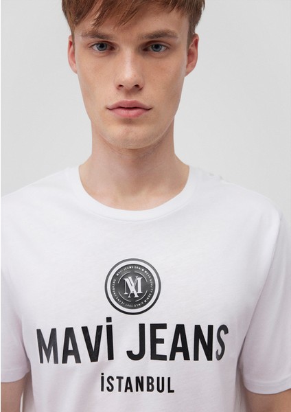 Jeans Baskılı Beyaz Tişört 066195-620