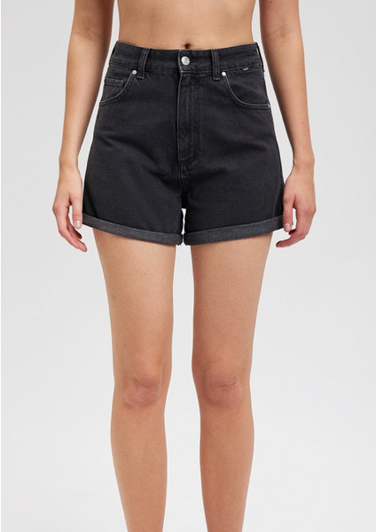 Clara 90lar Antrasit Jean Şort 1450181234