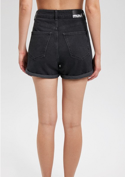 Clara 90lar Antrasit Jean Şort 1450181234