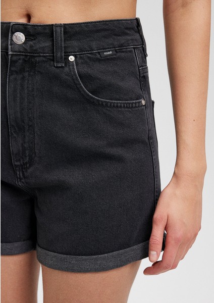 Clara 90lar Antrasit Jean Şort 1450181234