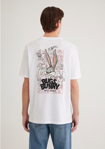 Bugs Bunny Baskılı Beyaz Tişört 0610636-620 indirimleri