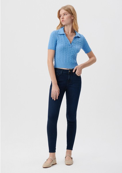 Tess Gold Luxury Indigo Mavisi Jean Pantolon 100328-82196