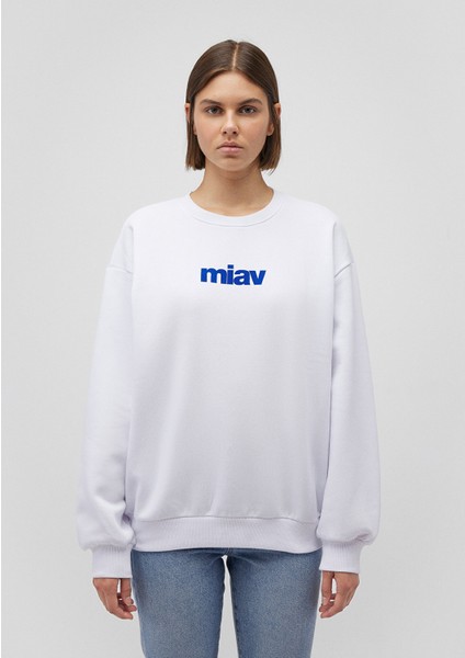 Miav Baskılı Beyaz Sweatshirt1610964-620