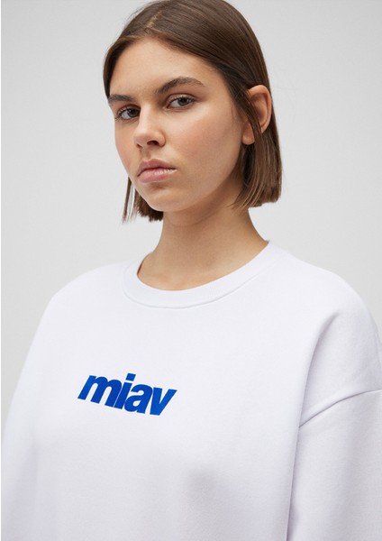 Miav Baskılı Beyaz Sweatshirt1610964-620