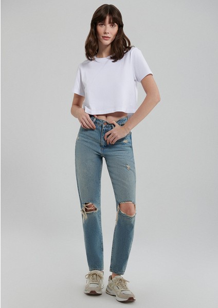 Star 90lar Yırtıklı İndigo Mavisi Jean Pantolon101077-85157